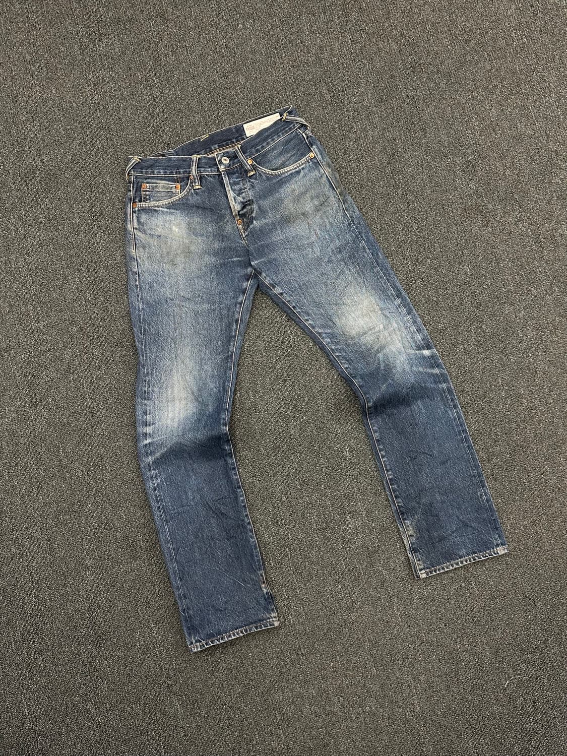 29)에비수 빈티지 포켓 프린팅 여성 셀비지 데님팬츠 상품이미지2