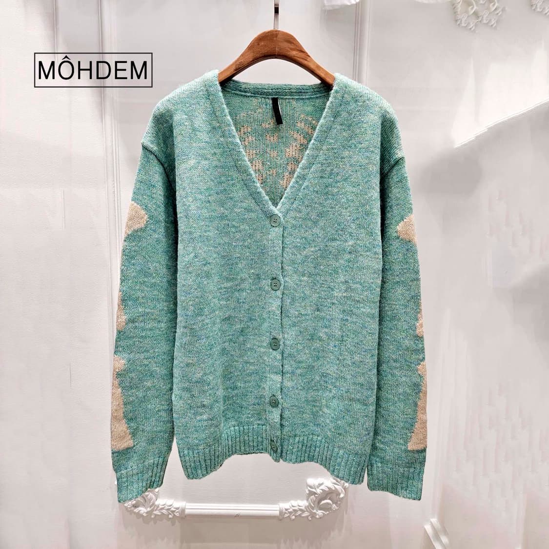 [premium] 본 스컬 가디건 그린 상품이미지2