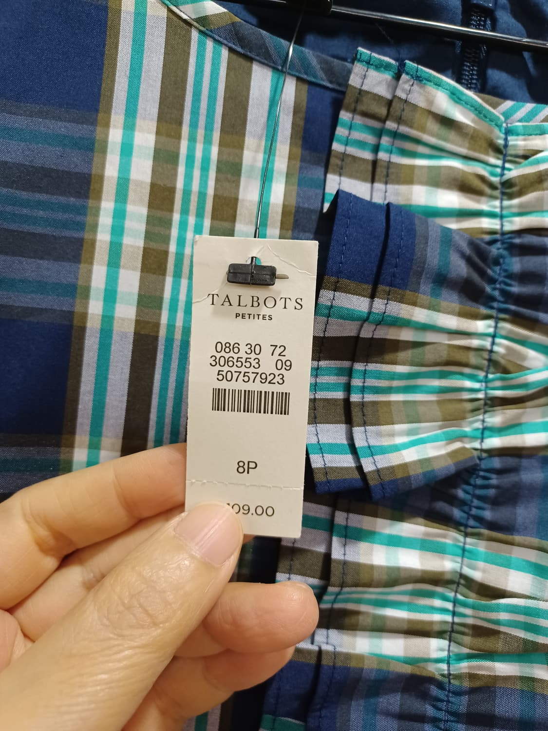 Talbots 탈봇 네이비색 체크무늬 원피스  상품이미지3
