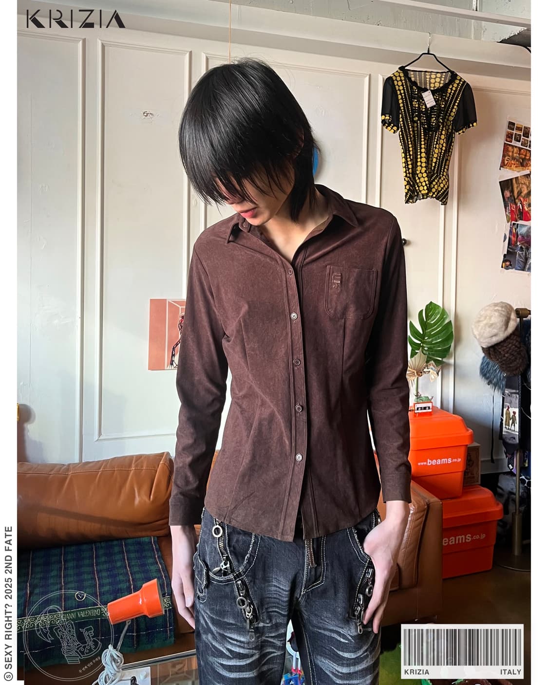 Old KRIZIA Peach-Skin Suede Shirt 상품이미지1