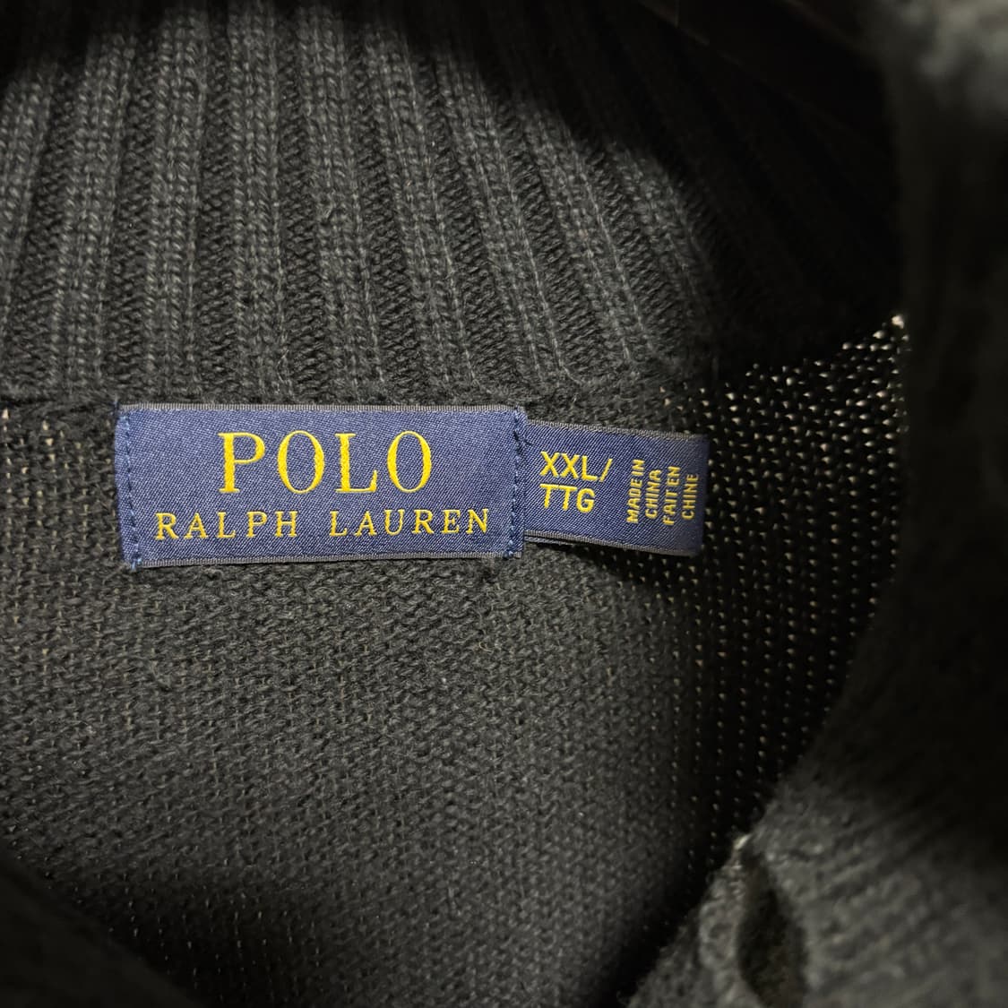 폴로 랄프로렌 버튼 하이넥 코튼 니트 / 블랙, XXL 상품이미지4