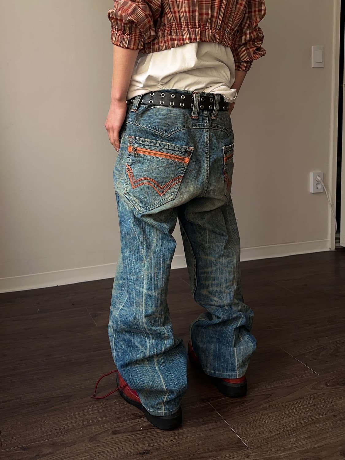 Edwin XV 424 오렌지 & 블리치 워시드 진 상품이미지1