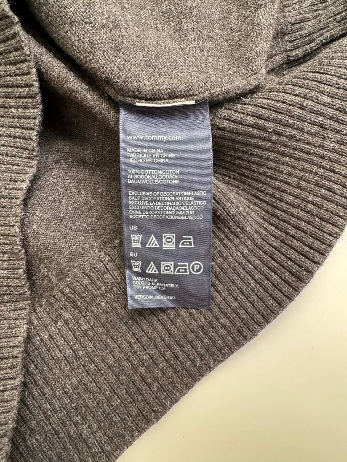 [S] 타미힐피거 아가일 브이넥 코튼 니트 스웨터 상품이미지5