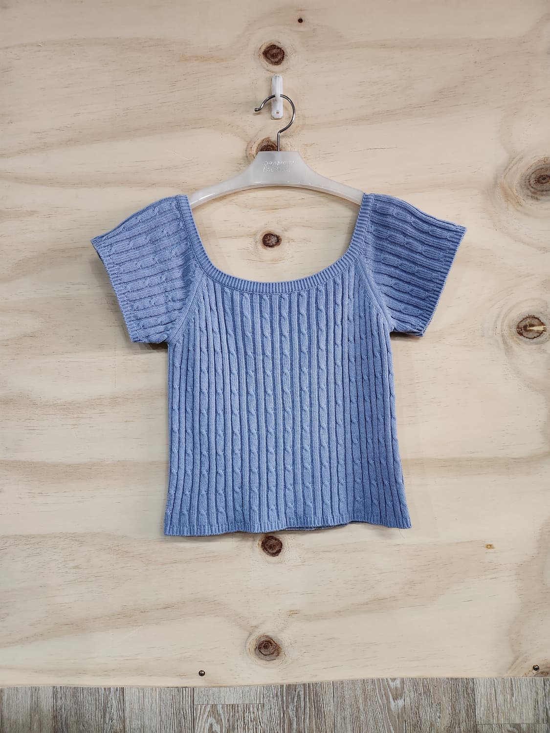 678) 케이블 니트 반팔 티셔츠 상품이미지1