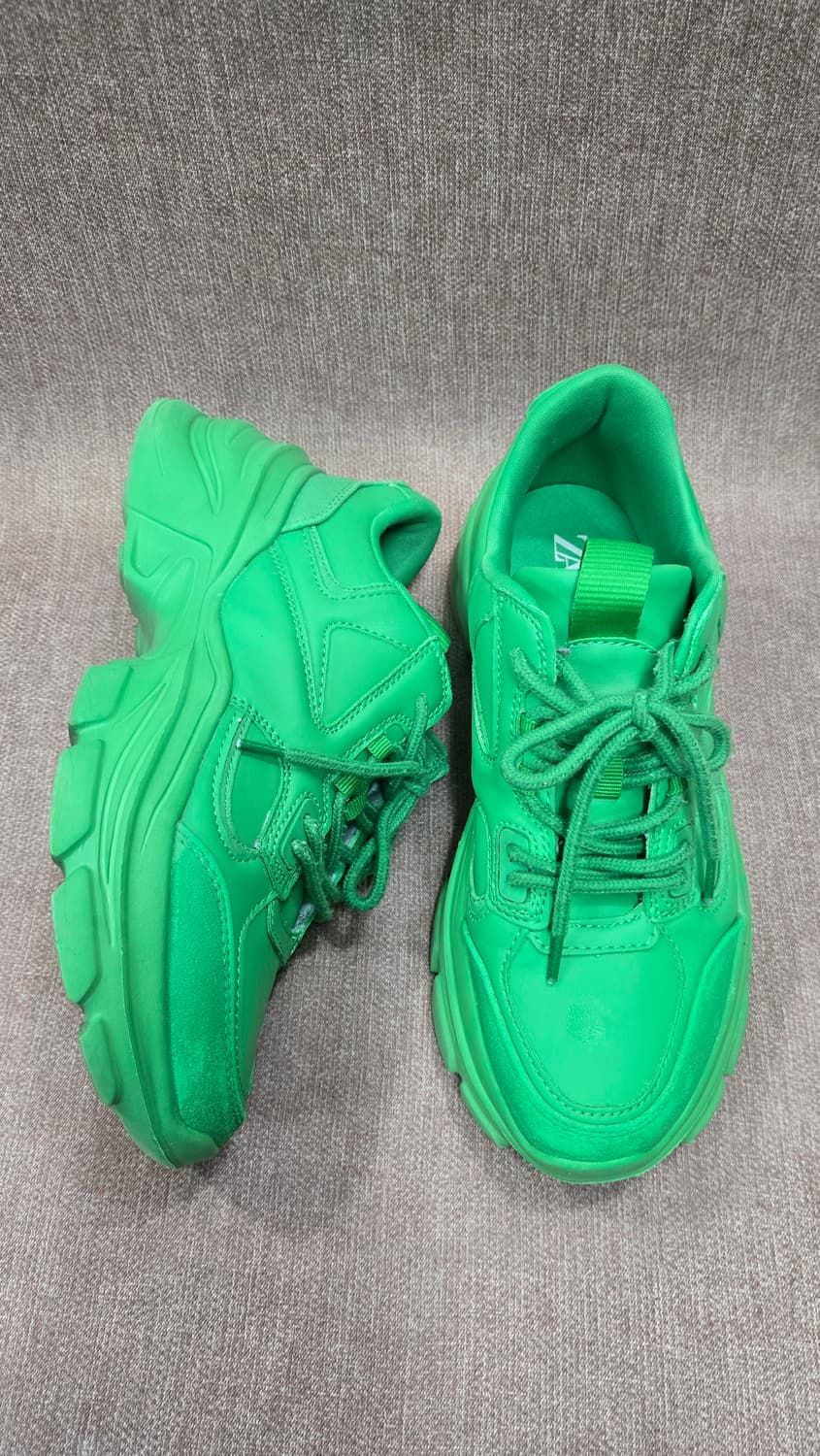 자라 245mm-  그린색 스니커즈 운동화 상품이미지1