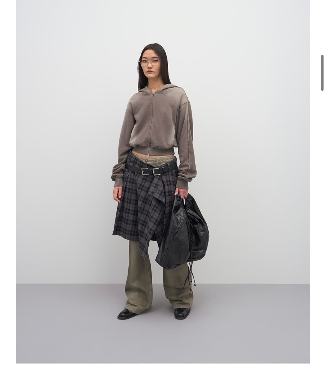 lcdc tm checked pleats midi skirt 상품이미지5