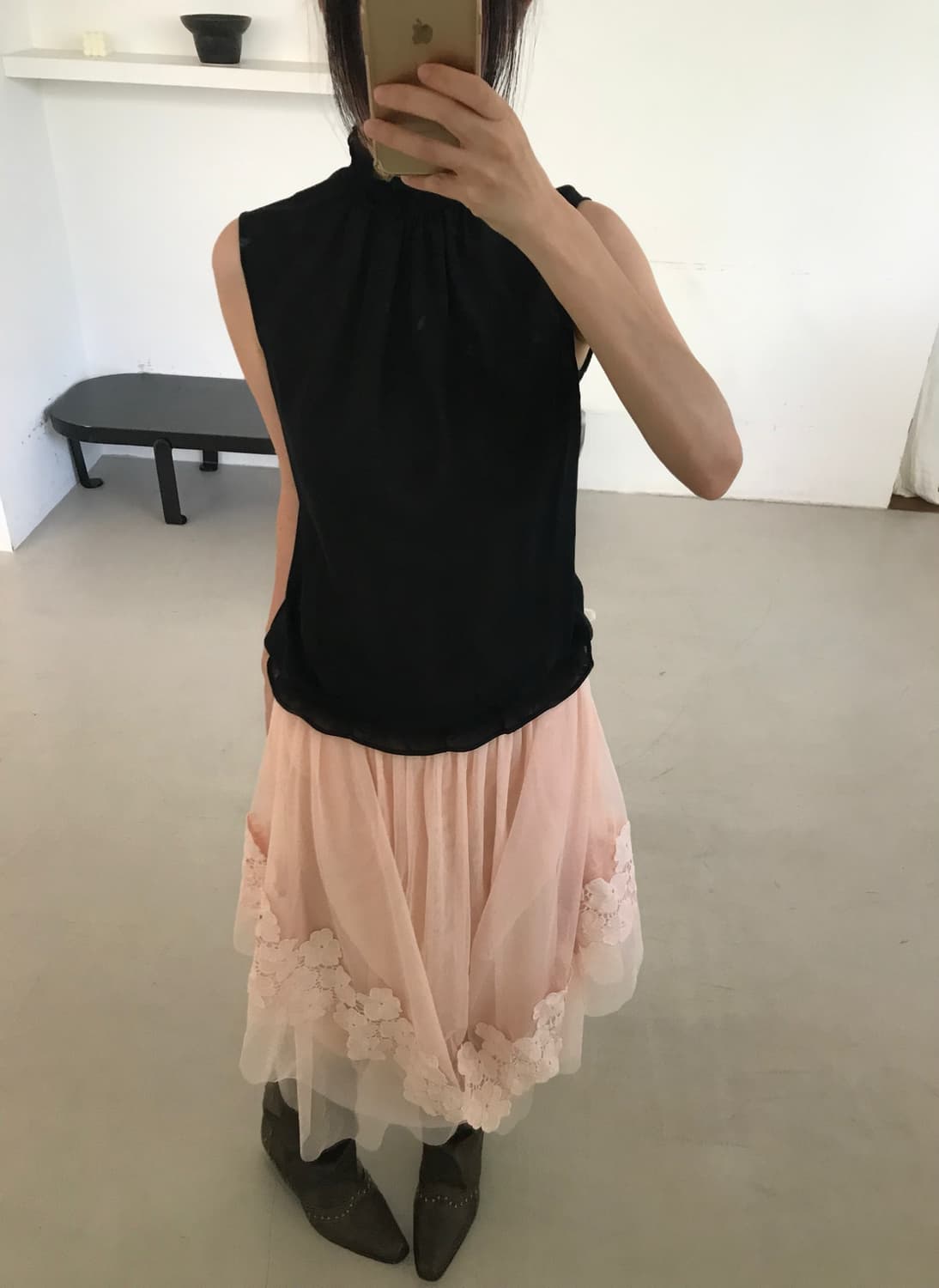 vintage pink lace skirt 상품이미지8