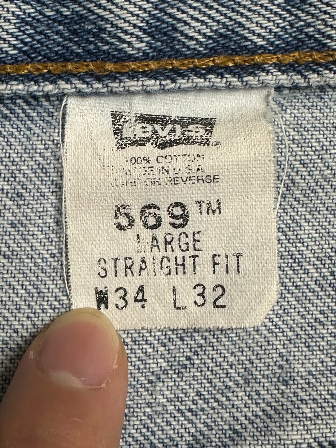 90s levis 569 made in usa 34 연청 상품이미지3
