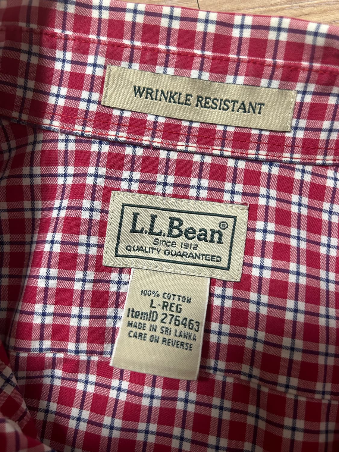 LL.bean 레드 체크 하프 셔츠 상품이미지3
