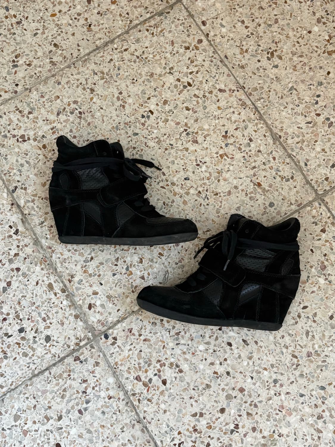 Ash 보위 웨지 스니커즈힐(36size) 스웨이드/레더 상품이미지1