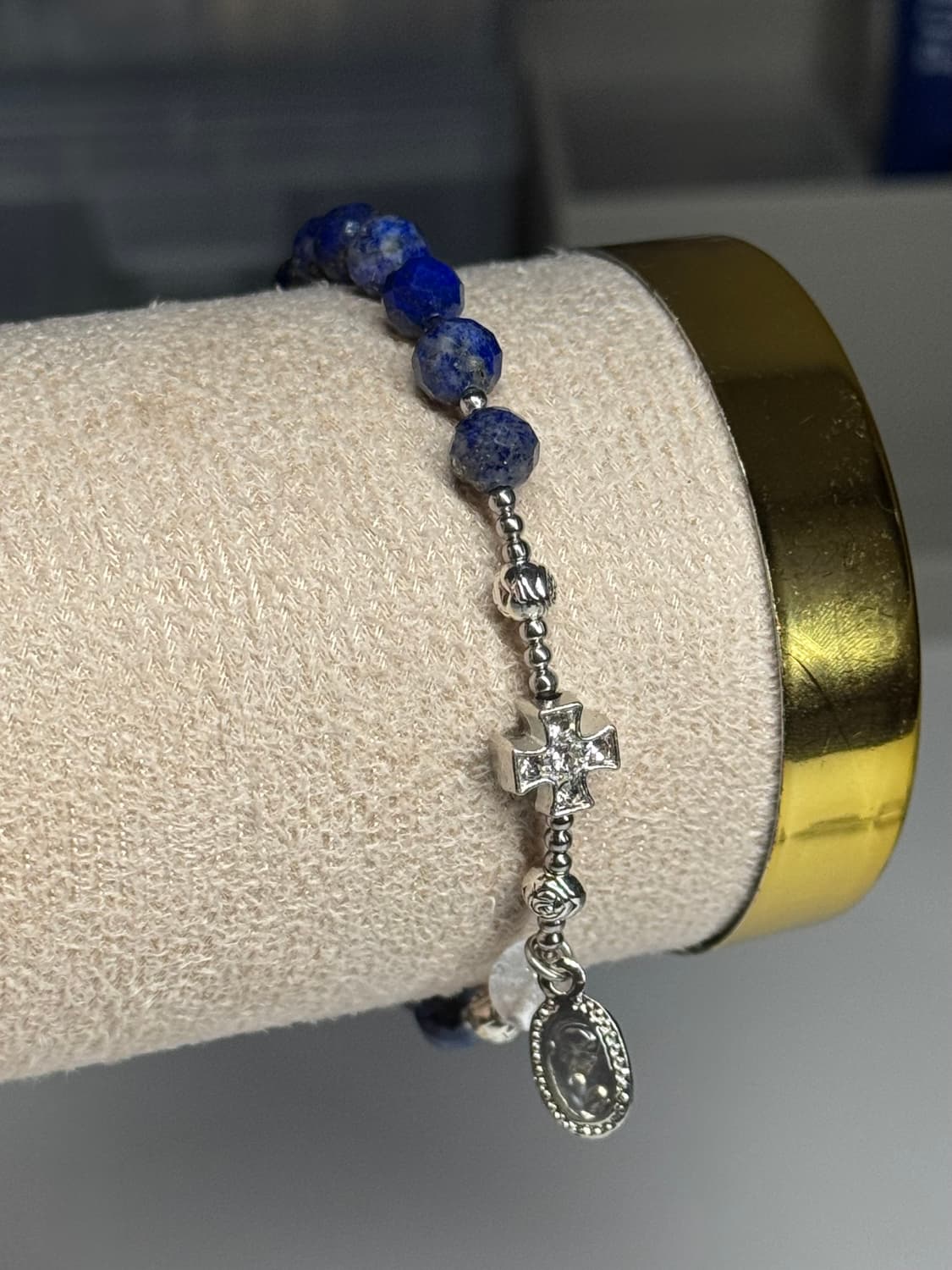 (맞춤) 천연석 라피스라줄리 백수정 묵주팔찌 원석팔찌 상품이미지3