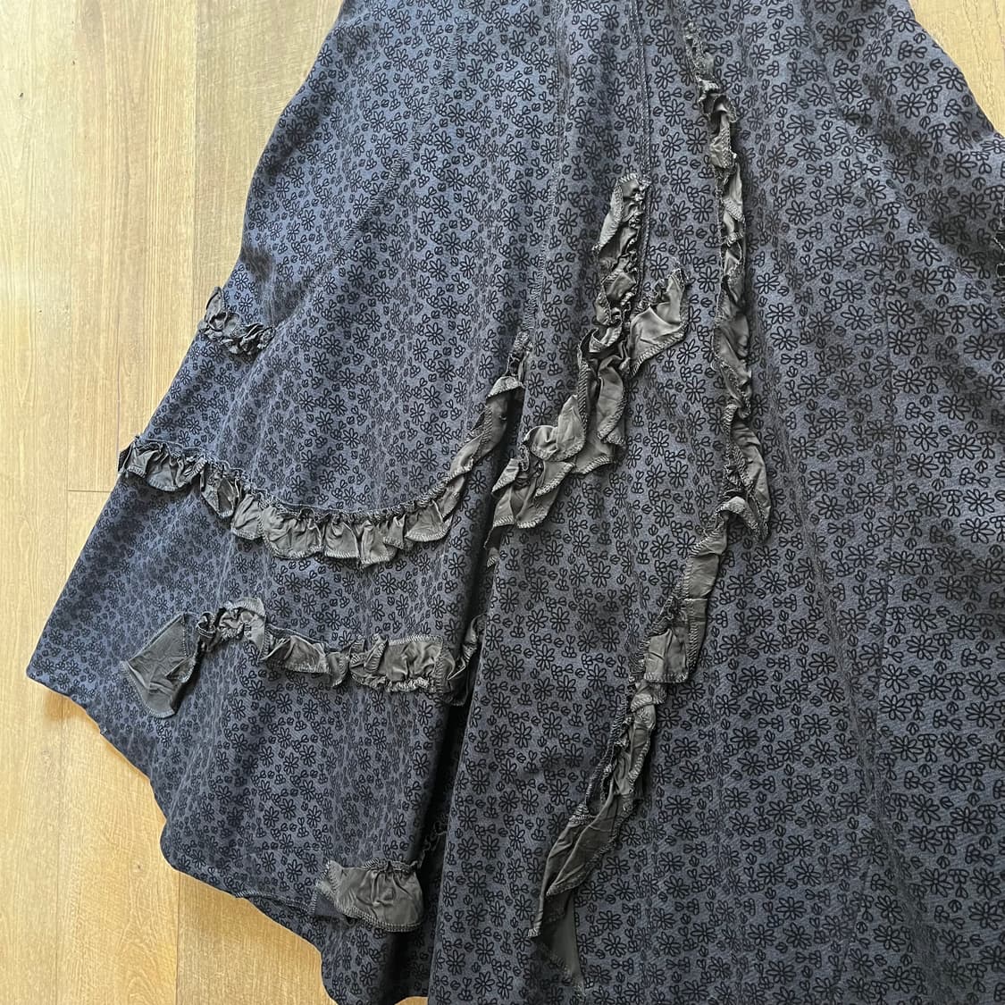 Floral Pattern Lace Flare Skirt 상품이미지7
