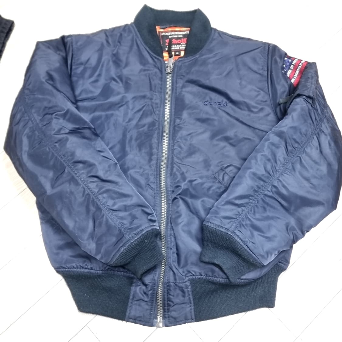 Schott 쇼트 블루종 ma-1 항공점퍼 네이비[95-100) 상품이미지1