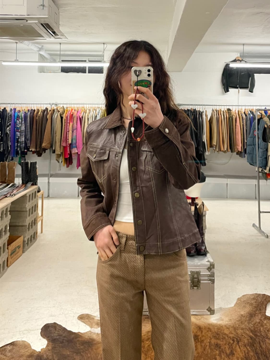 VTG leather denim jacket 빈티지 레더 데님 자켓 상품이미지1