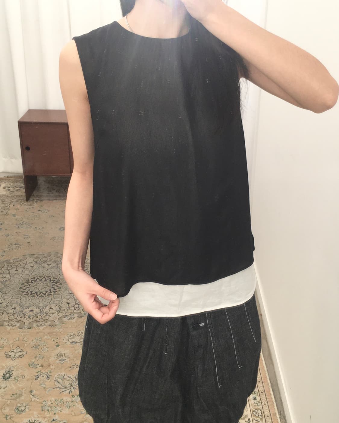 블랙 레이어드 슬리브리스 상품이미지5