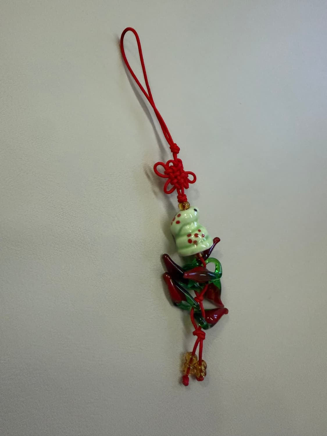 [새상품] 유리 공예 뱀 고추 키링 한국 선물 기념품 절 부적 럭키참 복 상품이미지3