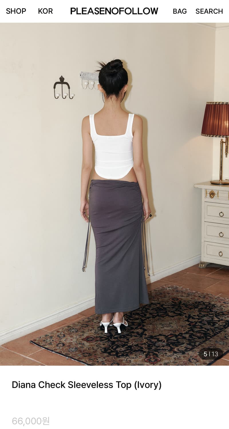 Diana 체크 슬리브리스 탑 상품이미지4