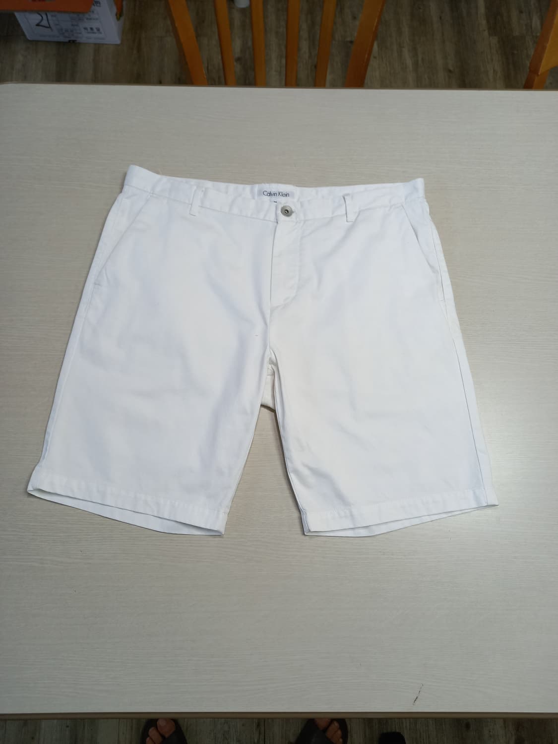34 새상품 Calvin Klein 면 반바지 화이트 34-614 상품이미지1