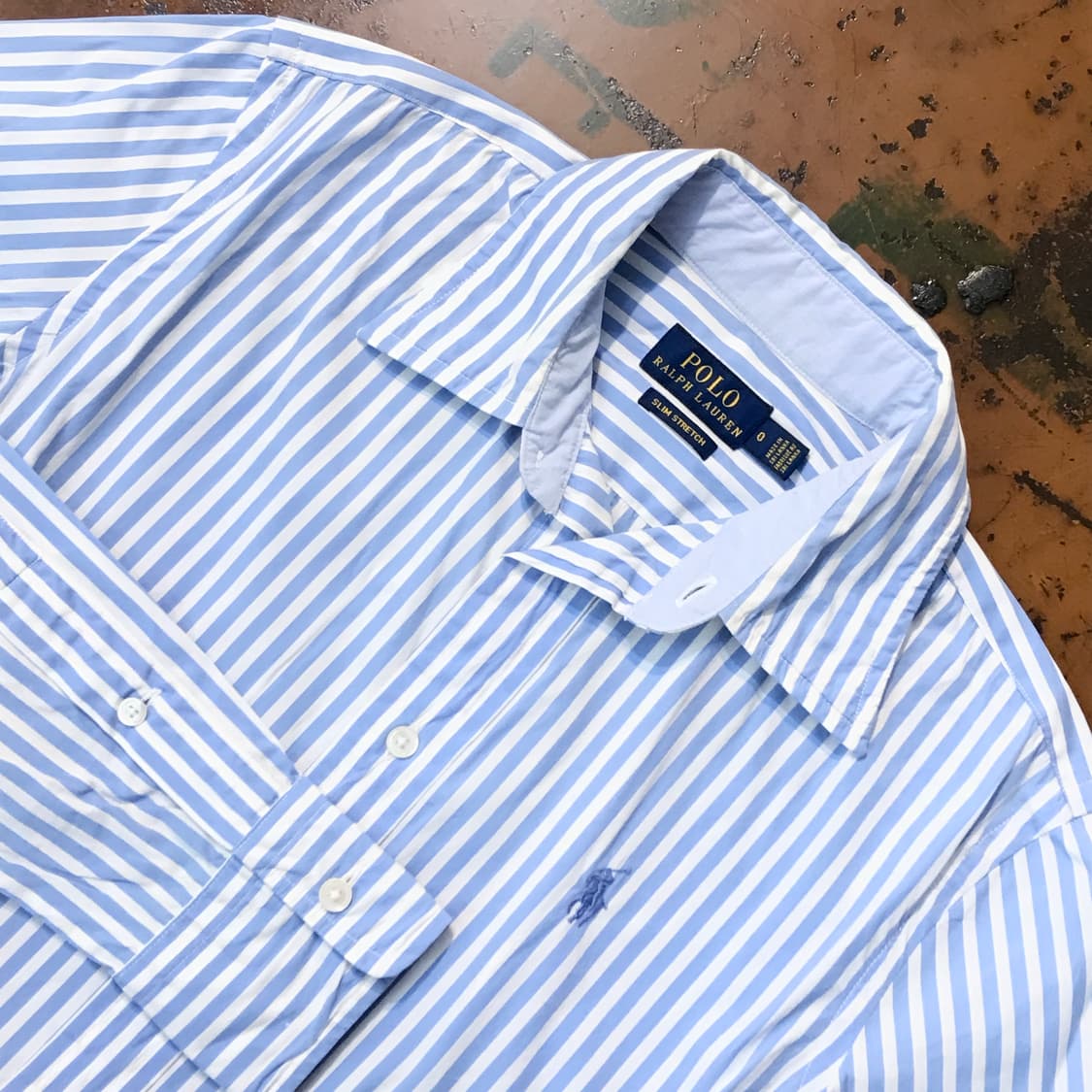 폴로랄프로렌 라이트 블루 스트라이프 코튼 셔츠 여성 55 사이즈 상품이미지3