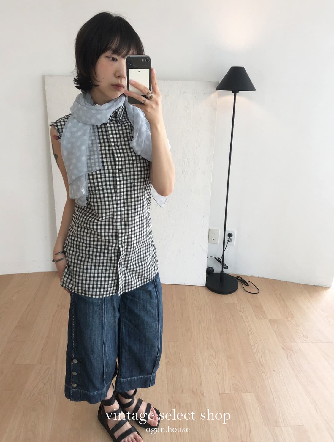 vintage sheer polka dot scarf 상품이미지5