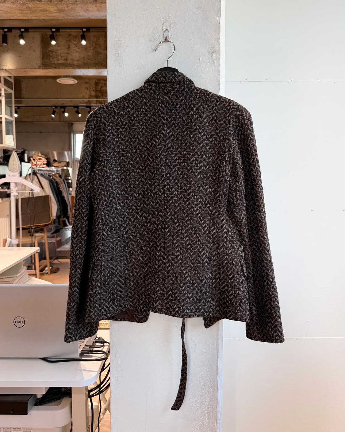 드리스 반 노튼 브라운 패턴 스트랩 블레이저 자켓 상품이미지7