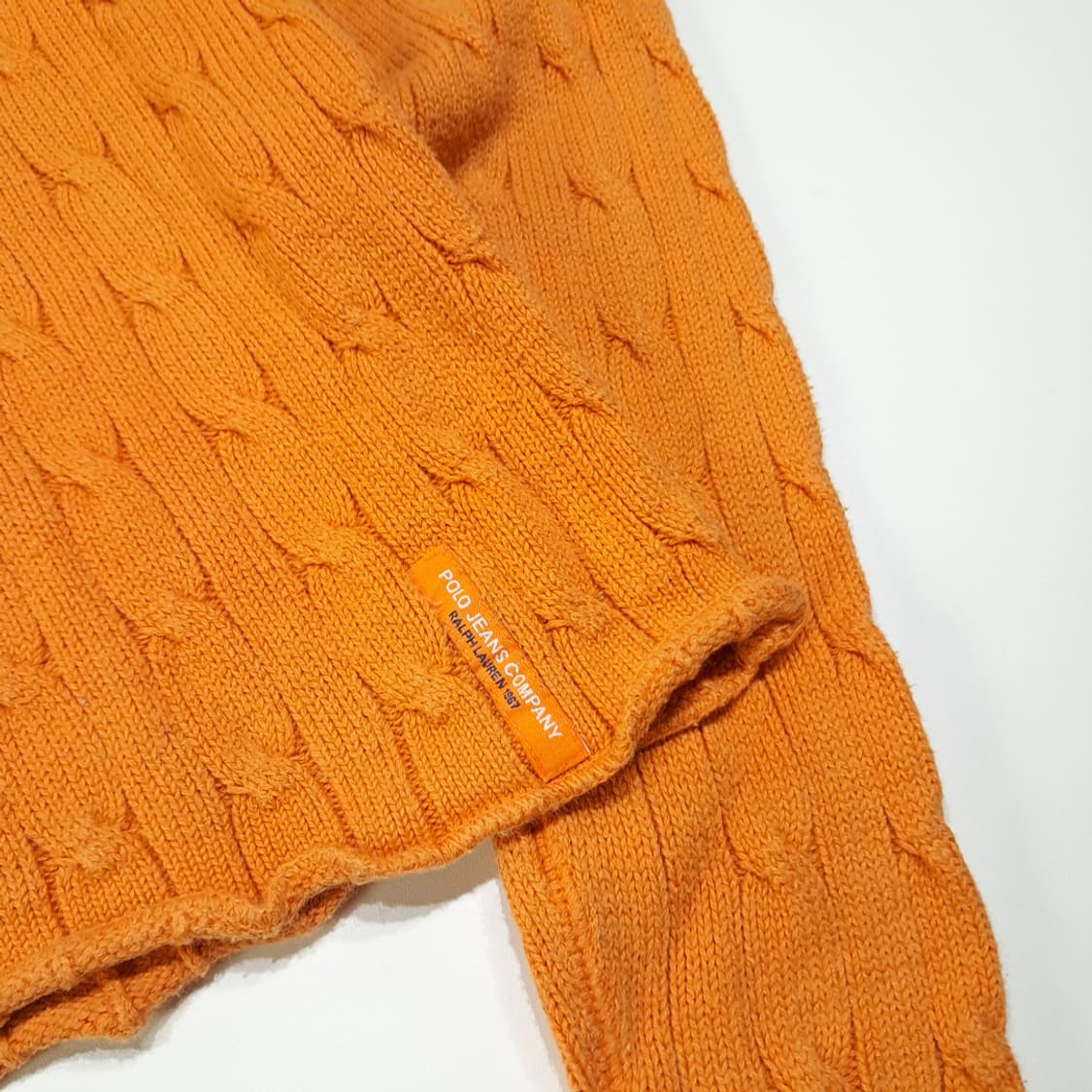CL414 L 폴로 90s 홍콩판 케이블 오렌지 터틀넥 니트 스웨터 상품이미지3