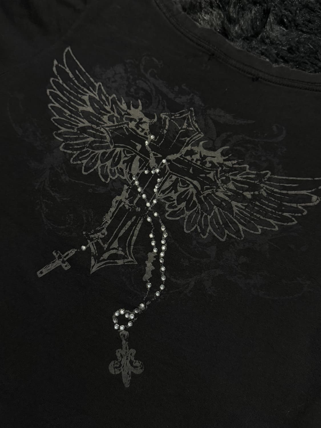 크로스 날개비즈디테일 y2k 반팔 상품이미지9