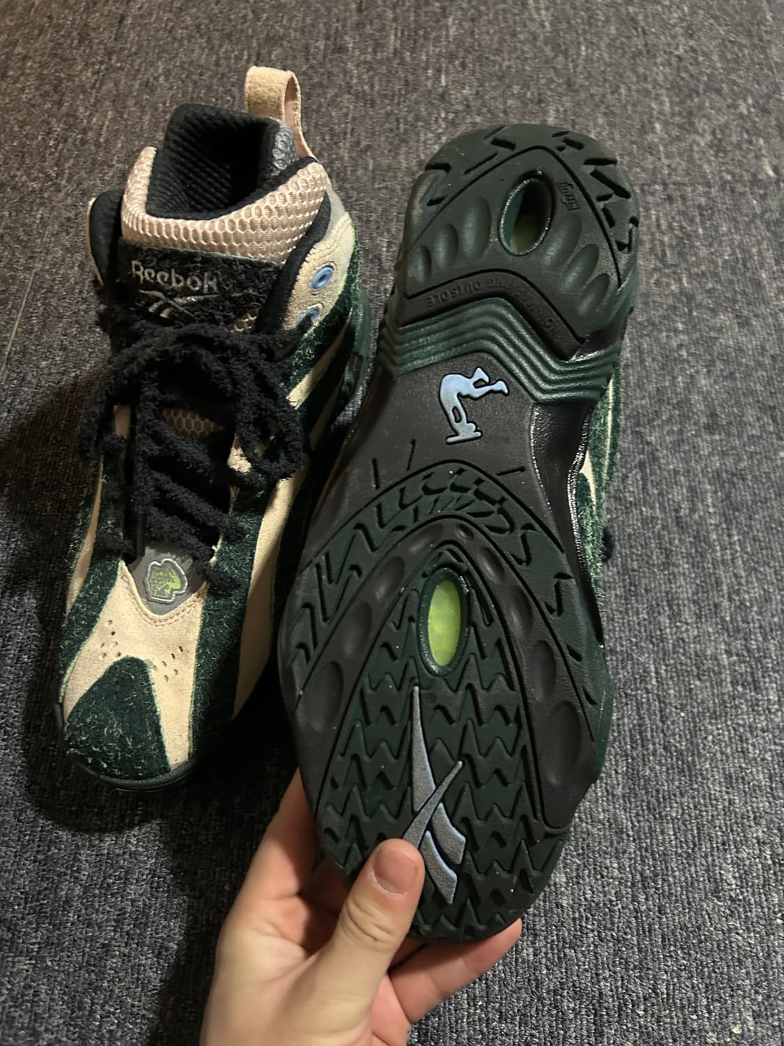 [280] 리복x브레인데드 샤크노시스 소프크 에크루 다크 포레스트 상품이미지7