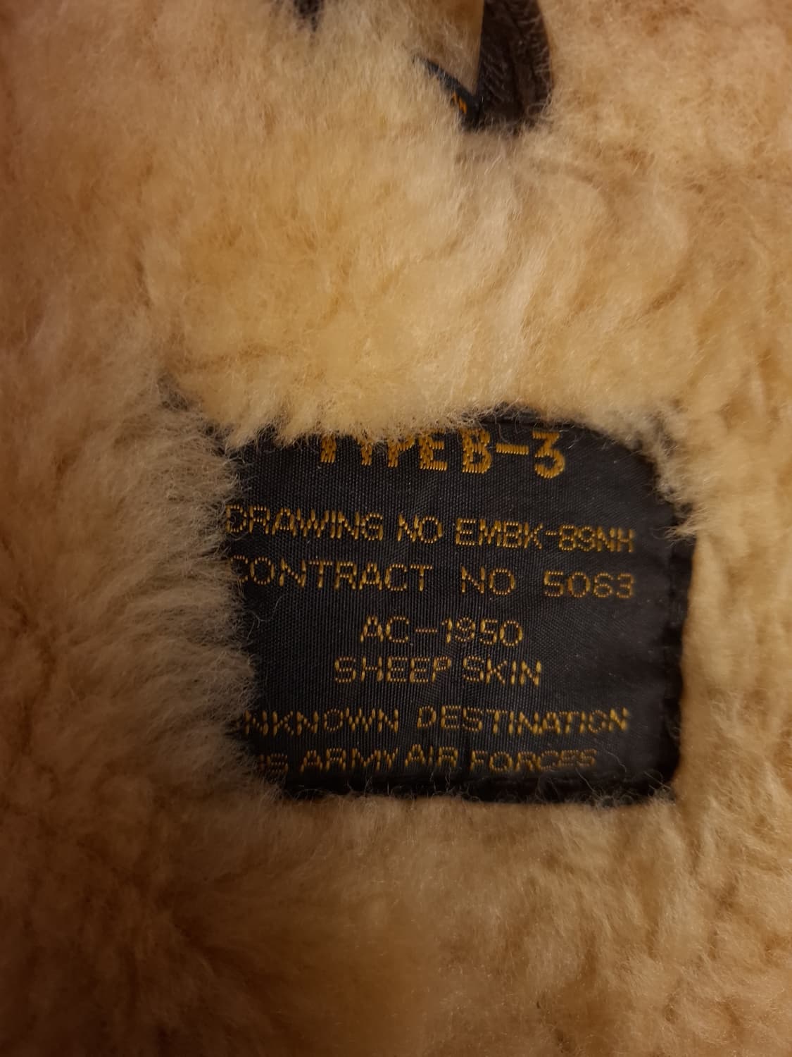 90's 미공군 B-3 TYPE 리얼레더 항공폭격기 무스탕 상품이미지4