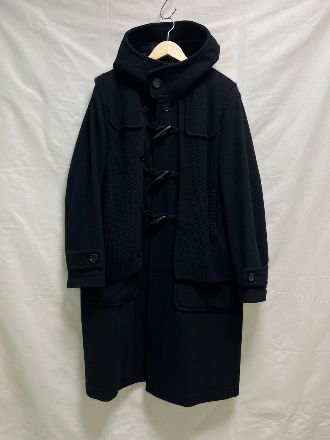 언더커버 21FW 니트 도킹 캐시미어 더플코트 상품이미지2