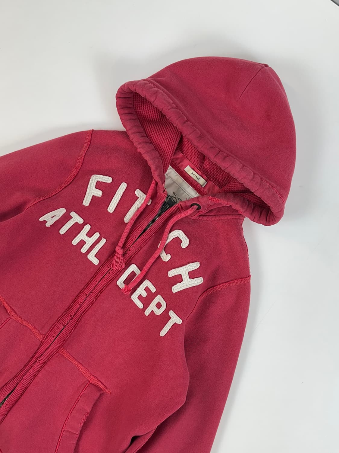 아베크롬비 데미지 디테일 로즈핑크 후드집업 M 상품이미지1