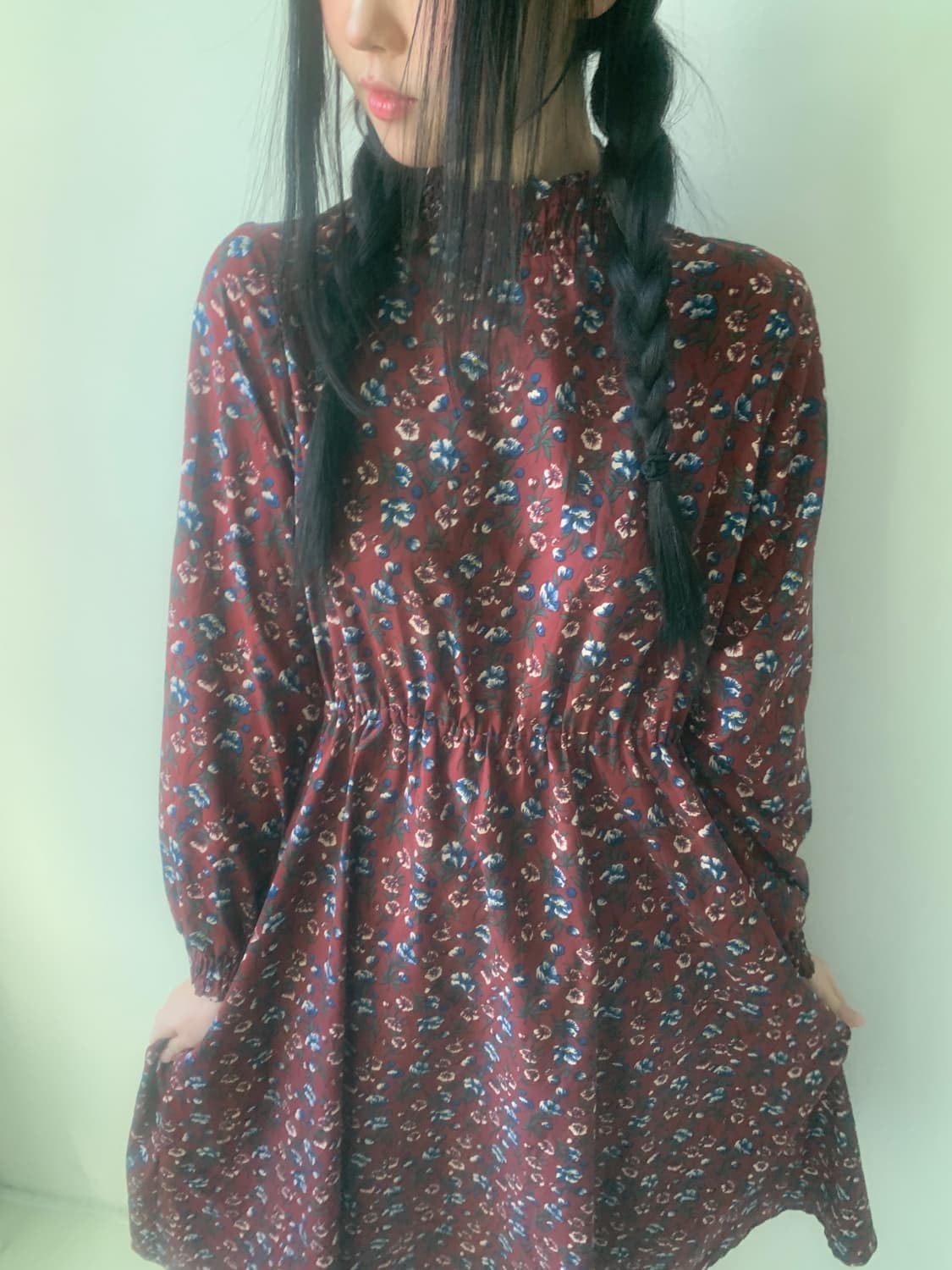Oriental highneck floral dress 상품이미지4