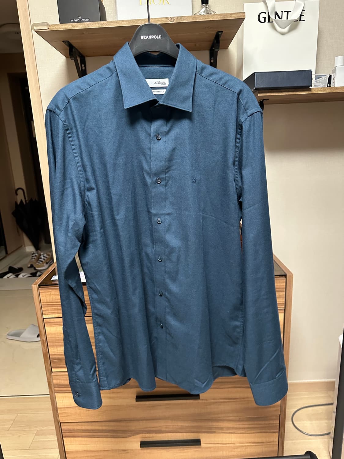 에스티 듀퐁  ST Dupont 남성 셔츠 100  컬러: 터키블루    상품이미지3