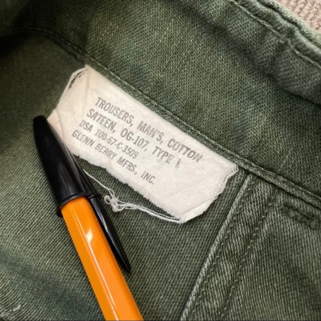 60's us 0g107 미군 오리지널 퍼티그 30 상품이미지3