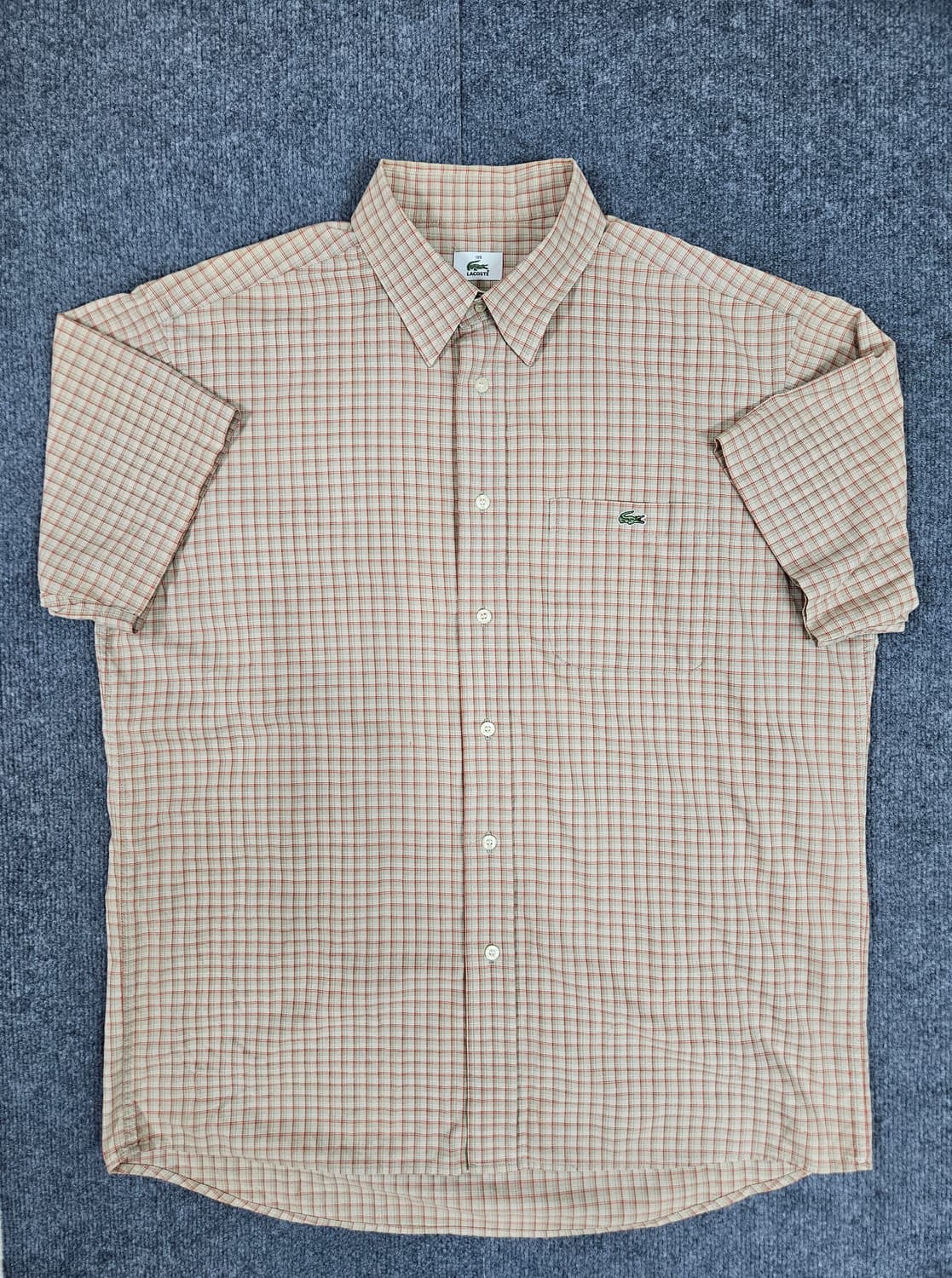 라코스테 남성 체크 반팔 셔츠 105(급처) 상품이미지1