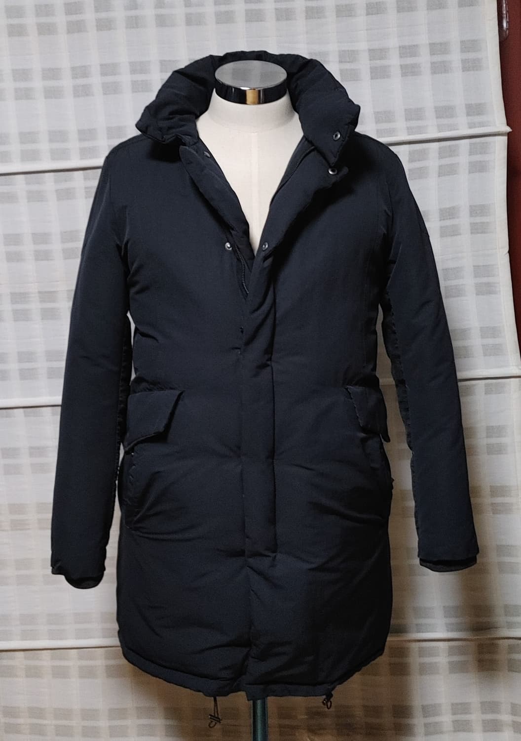 (한섬) 타임옴므 네이비 구스다운 패딩 100 (슬림) / 후드 탈부착 상품이미지1