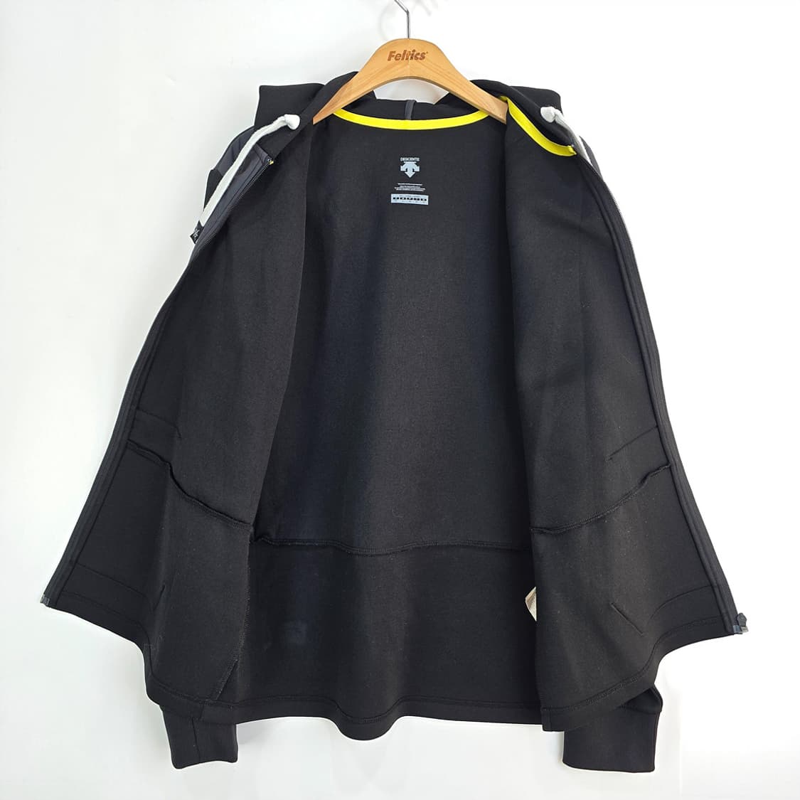 데상트 Descente 배색 후드집업 블랙/그레이 110 상품이미지5