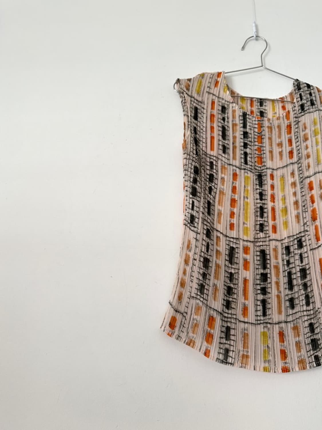 Brush art pleats / beige& green & orange 상품이미지2