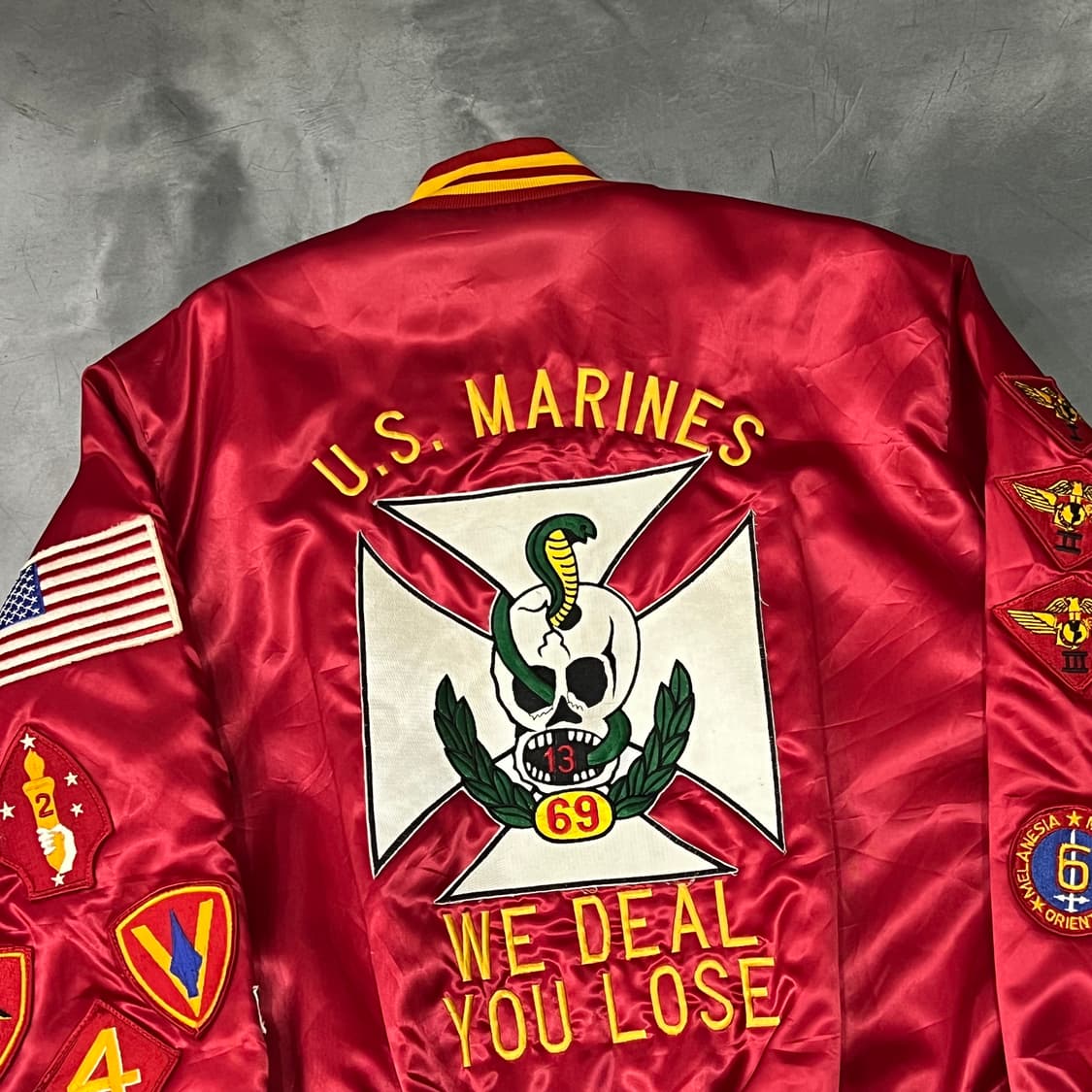  USA 스윙스터 패치 새틴 자켓 y14582 상품이미지5