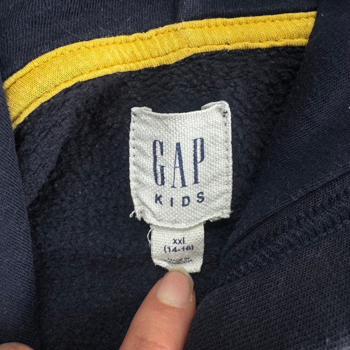 Gap 갭 옐로우 로고 네이비 후드티  상품이미지5