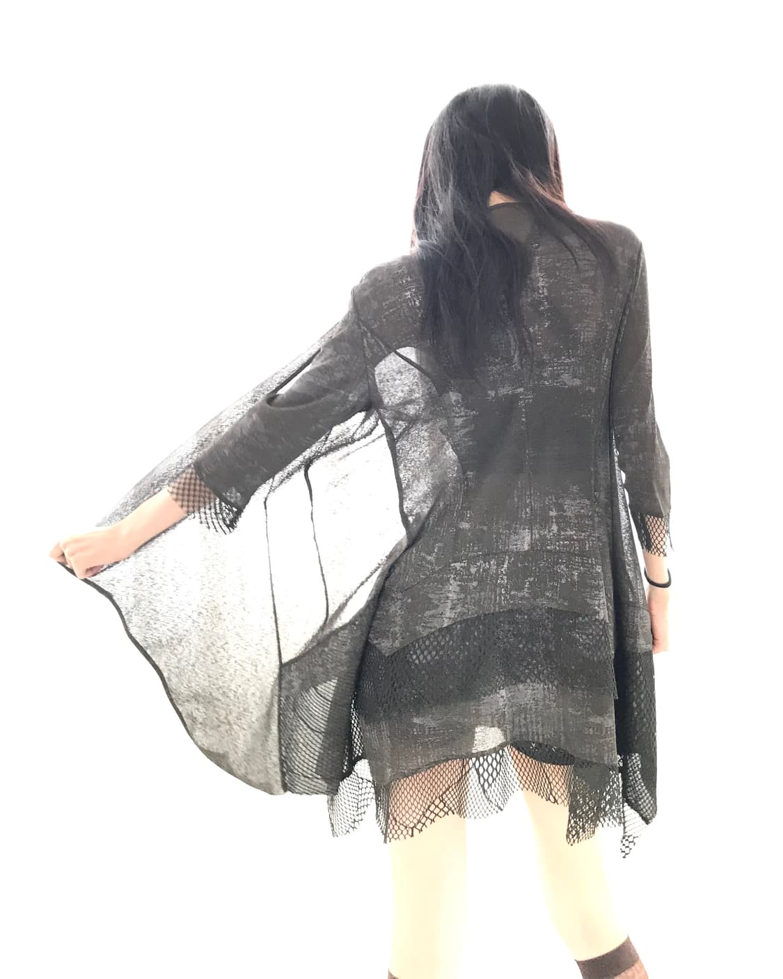 Khaki grunge NET🕸️layered onepiece 상품이미지4