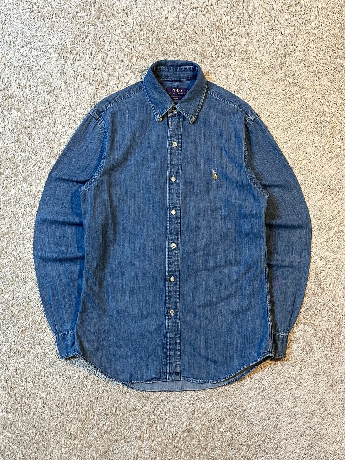 폴로 랄프로렌 신형 QR 커스텀핏 멀티포니 데님셔츠 상품이미지1