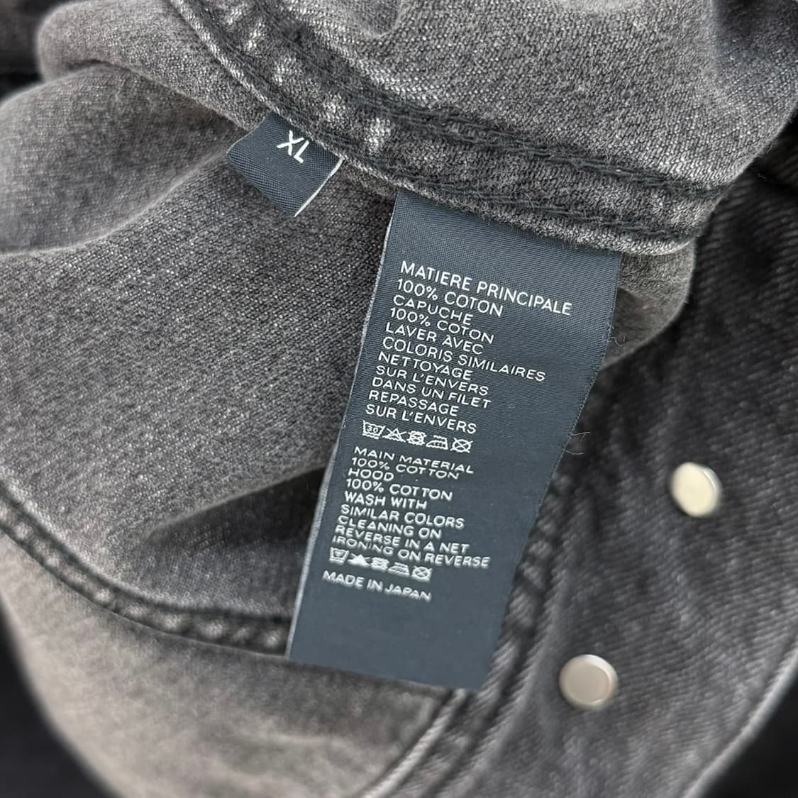 [S+급/XL] 셀린느 백로고 후드 데님 흑청자켓 상품이미지6