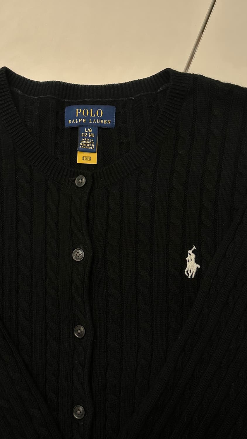 폴로 랄프로렌 걸즈 꽈베기 가디건 블랙 L  상품이미지2