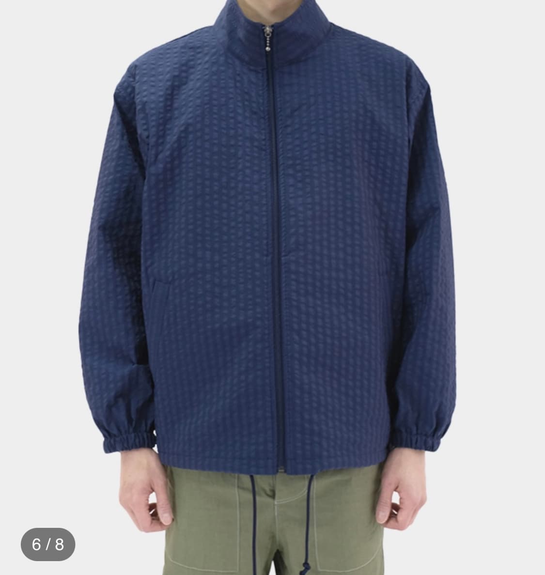 [2] 홈리(homly) 시어서커 자켓 하이넥 집업 네이비 상품이미지1