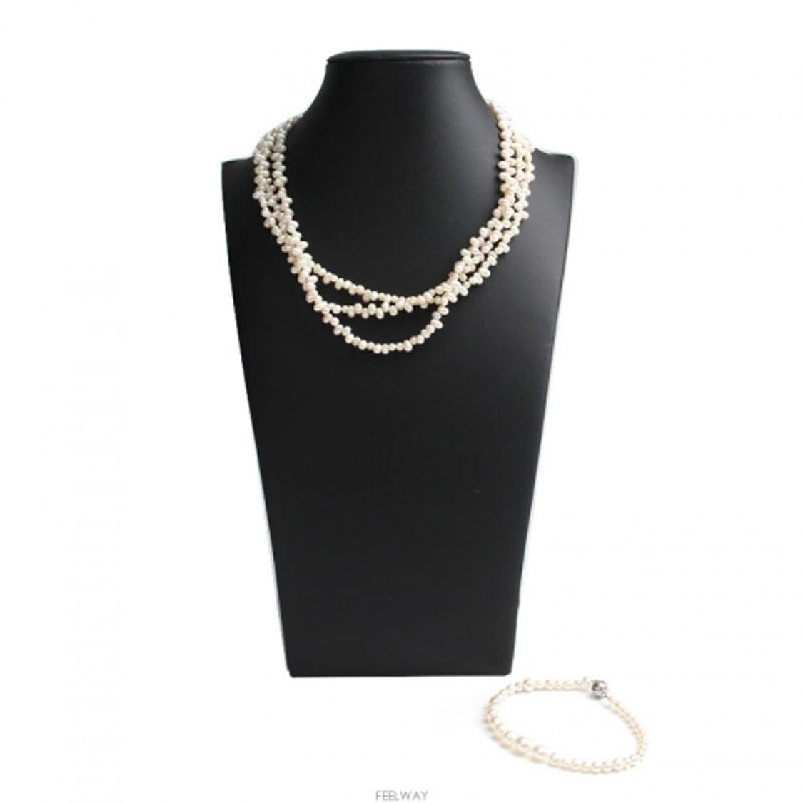 3겹 바로크 진주 목걸이 팔찌 세트 상품이미지1