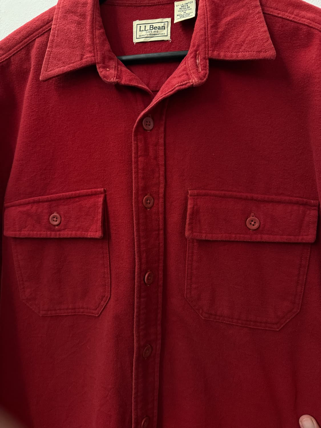 00년대 L.L.Bean 빈티지 버건디 레드 코튼셔츠  상품이미지4