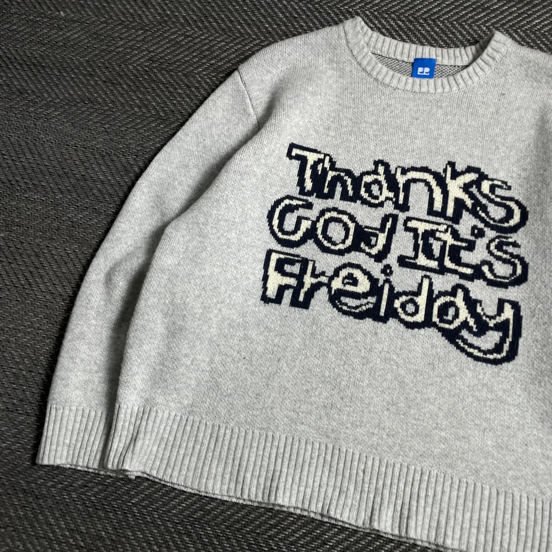 프라이 T.G.L.F 자카드 빅로고 니트 그레이y 4885 상품이미지3