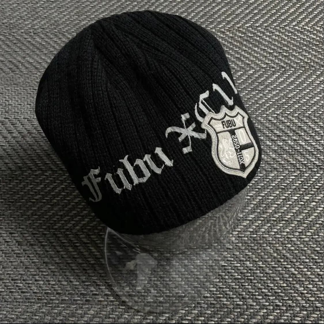 00s FUBU y2k 패치 로고 비니 블랙o 4965 상품이미지4