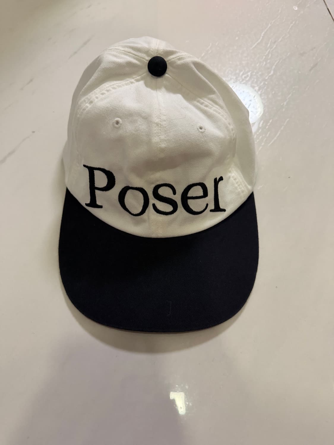 구보(GUVO) 'Poser Vintage Cap, white&black 상품이미지2
